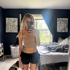 Aritzia Babaton Ribbed Tan Tube Top